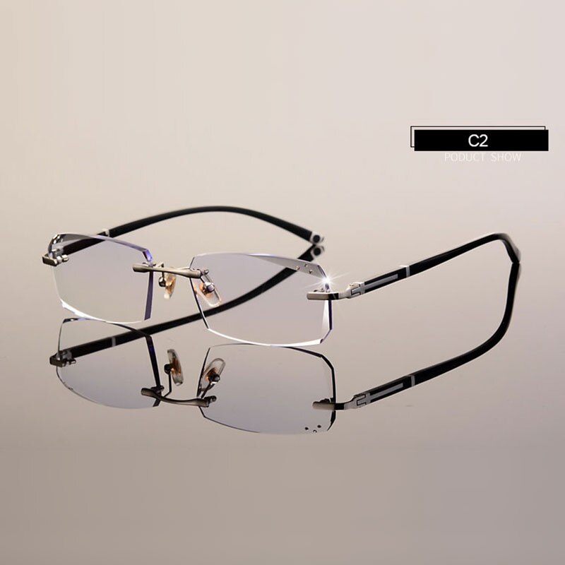 Lunettes à la A001, monture pour coupe diamant, monture de lunettes optiques sans bords, Prescription, pour lunettes pour hommes