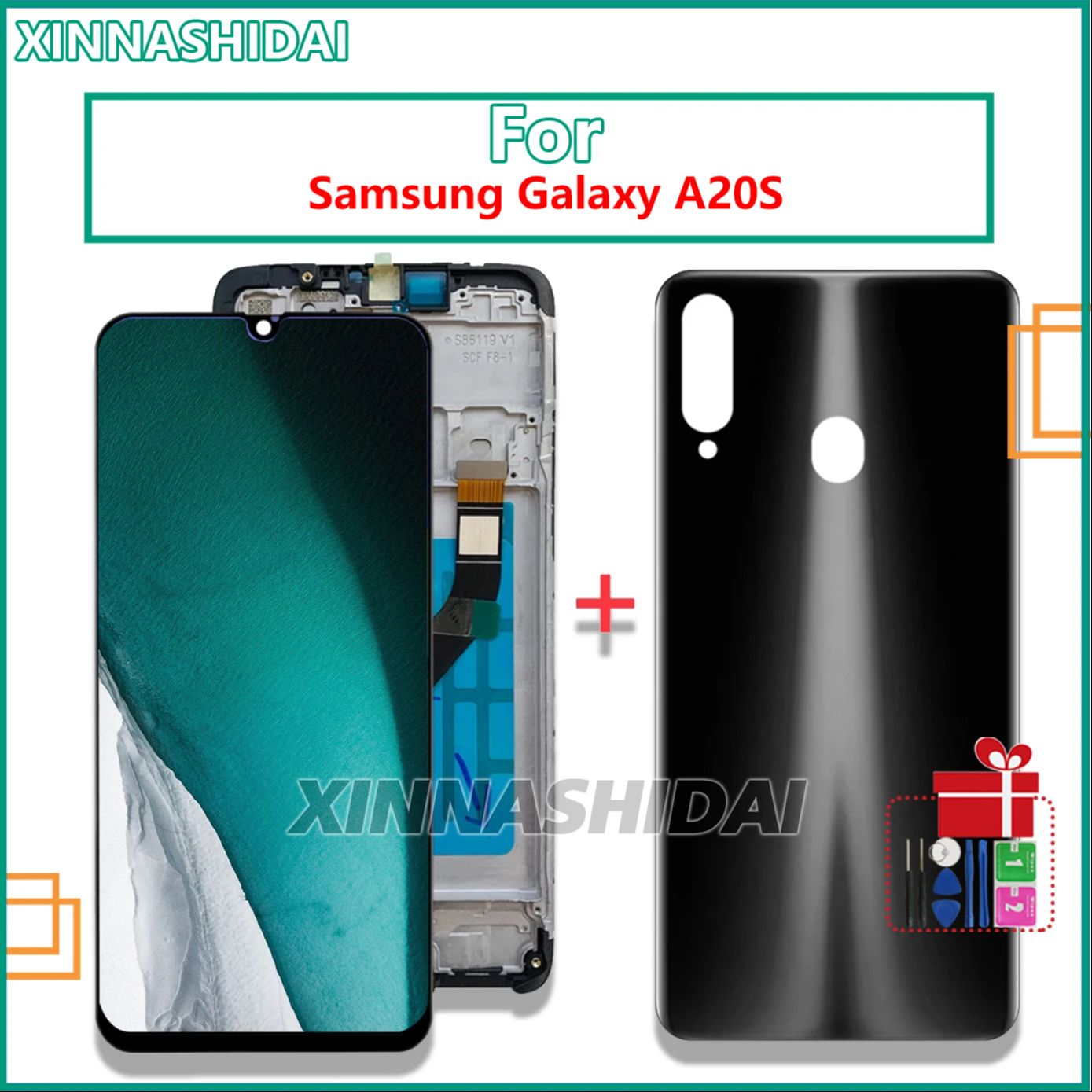 Lcd til samsung galakse  a20s a207 a2070 sm-a207f lcd-skjerm berøringsskjerm digitalisator reservedeler til galakse  a20s montering