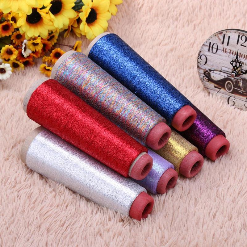 9 farver sytråd glitter korssting garn sytråd vævet broderitråd strikning silke linje tekstil metallisk garn