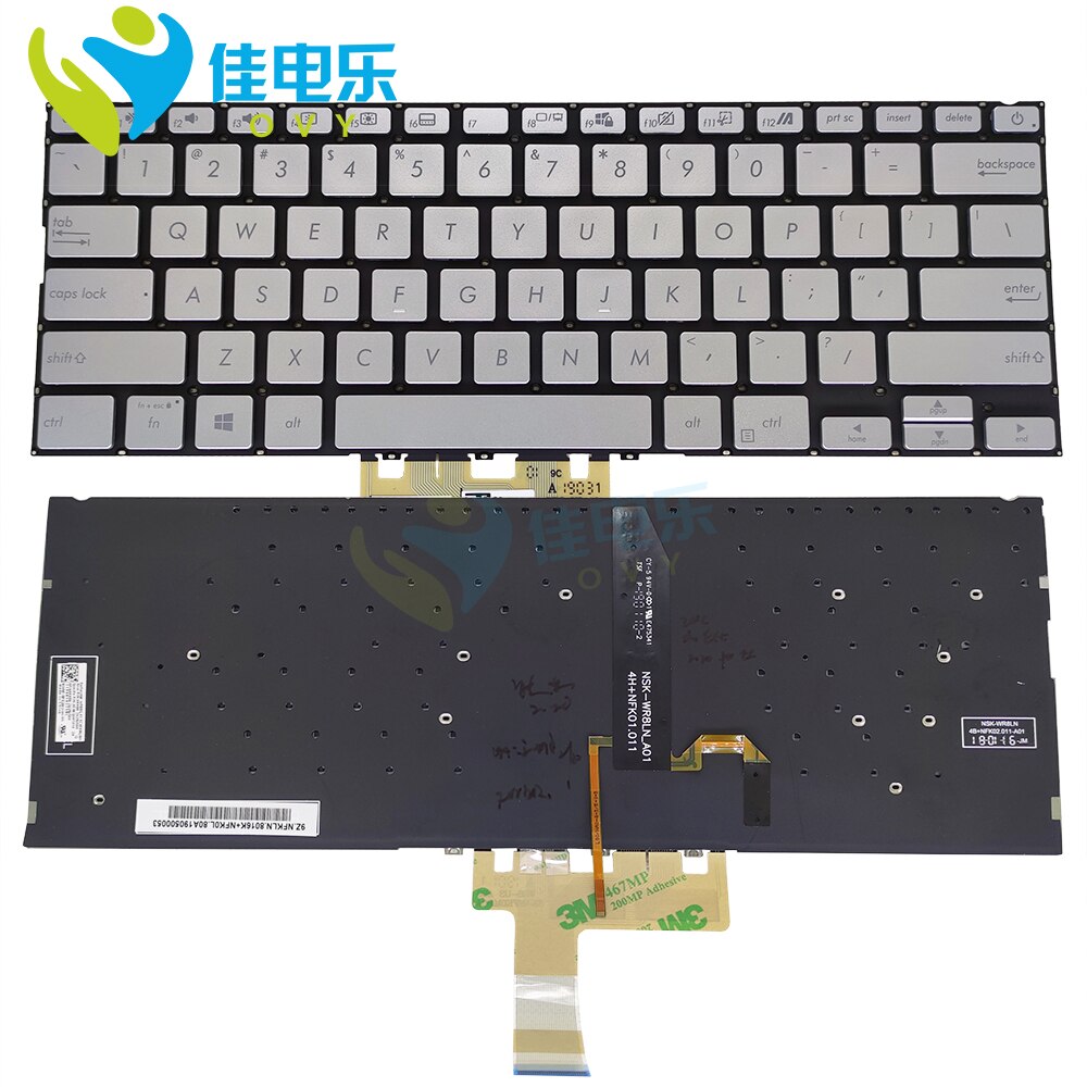 Ons Backlight Toetsenbord Voor Asus Vivobook S14 S432 S432FL S432FA Engels Zilver Laptops Vervanging Toetsenbord 0KNB0-212GUS00