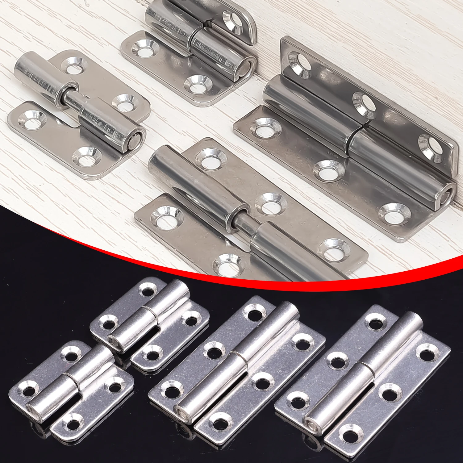 Bisagra extraíble de acero inoxidable, bisagras desmontables de batiente de alta resistencia, bandera de elevación de junta deslizante, herrajes para muebles de puerta, 1/5 Uds.