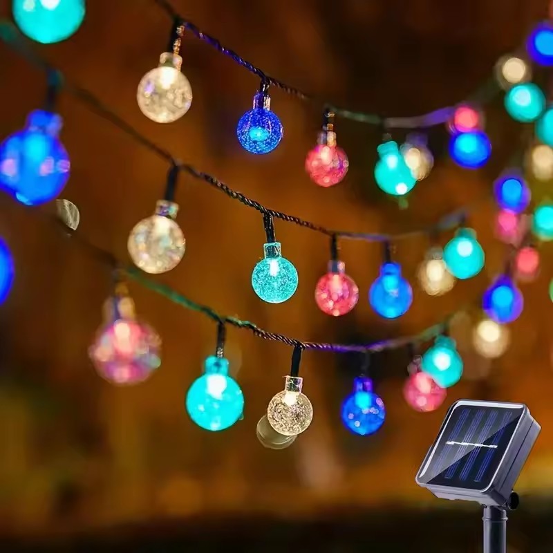 Solar Bubble Ball Light Lichtslingers Outdoor Crystal Globe LED Kerstverlichting Tuinfeest Pasen Kerst Bruiloft Decoraties