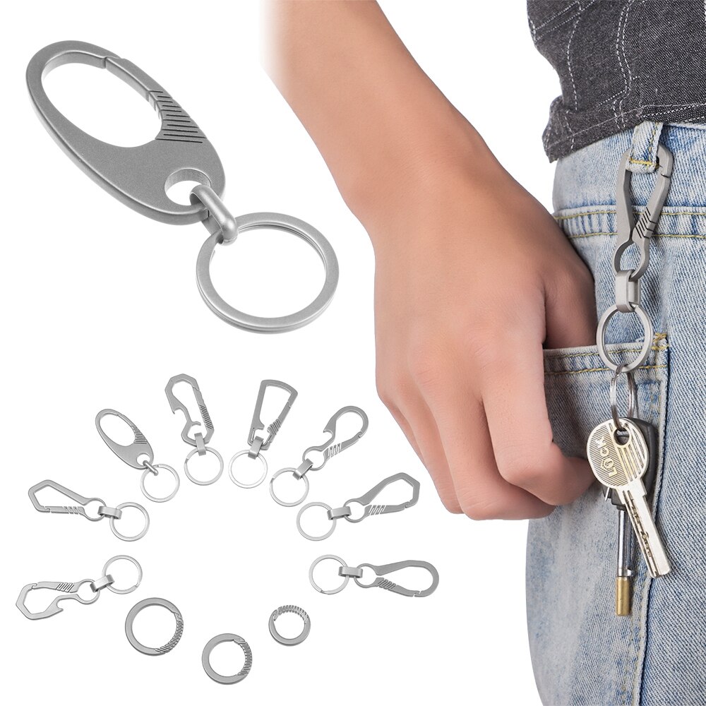 Luxe Real Titanium Hoge Ultra Lichtgewicht Edc Sleutelhangers Mannen Sleutelhangers Sieraden Houders Sleutelhanger Klimmen Accessoires