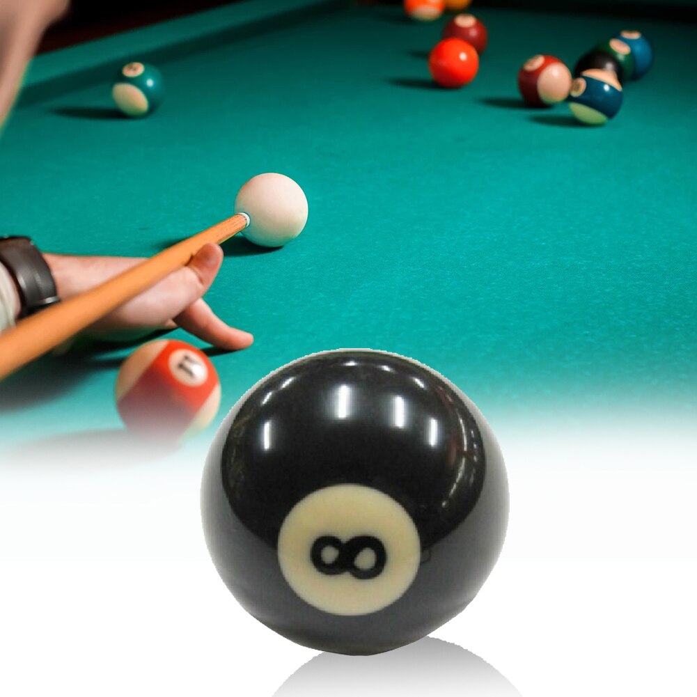 Padrão normal durável resina bola de bilhar piscina mesa ferramenta iniciante substituição formação cue número 8 acessórios interiores preto