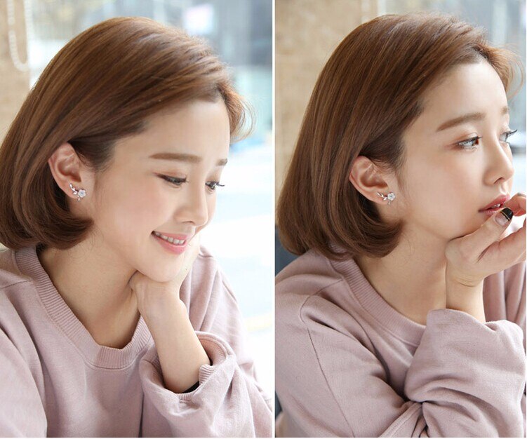 Novedad, gran , de flor de perla a la , aretes de Plata de Ley 925 para mujer, de Navidad antialérgicos