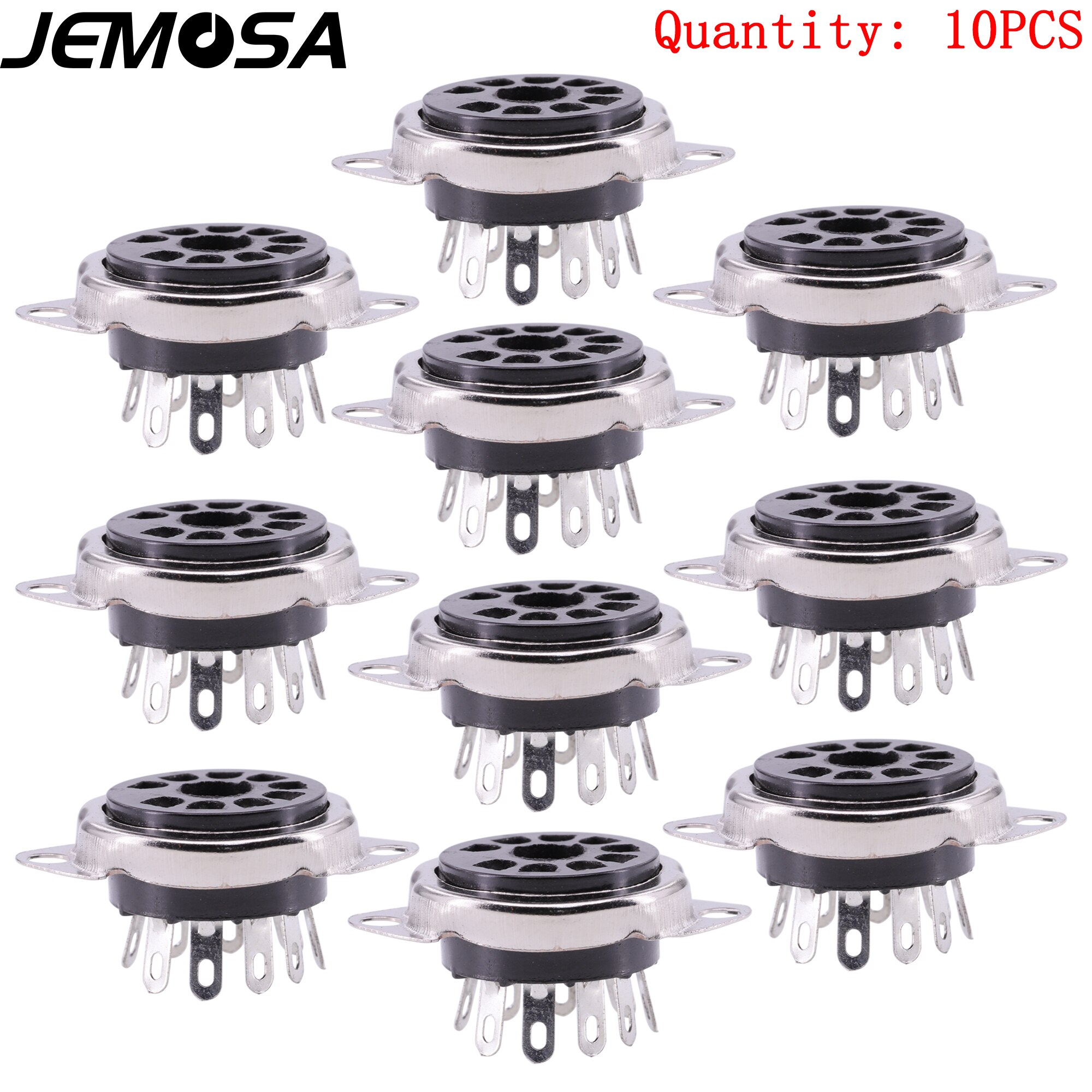 12AX7 12AU7 6199 6922 EL84 ECC81 ECC82 ECC83 Buis Valve Socket 9Pin Bakeliet Buisvoet Vacuüm Buis Versterker Hifi Audio diy: Tin Plated 10PCS