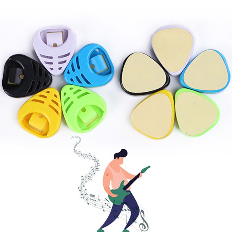 10PCS Guitar Picks Box Durable Plastic Plectrum Case Celluloid Mediator Holders Bass Acoustic Guitar Electric Guitar Accessories