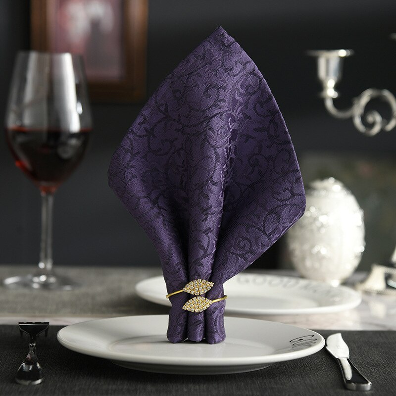 6PCS/SET Decoration Belt Party Rhinestone Serviette Wedding Dinner Home Hotel Banquet Leaves Shape Napkin Rings Buckles Holder