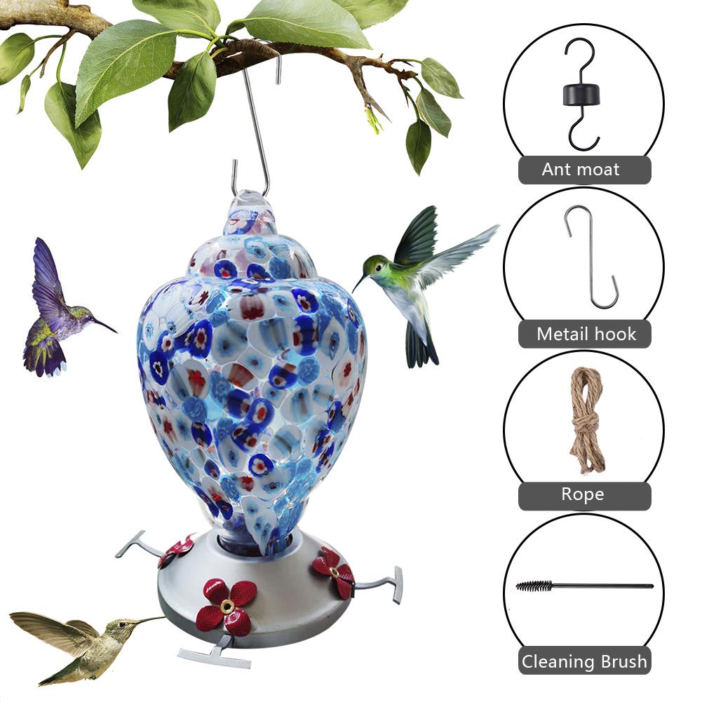 Wide Mouth Waist Hummingbird Feeder Fill Nectar Patio For Outdoor Garden Yard Window Bird Food Feed Bird Feed Picaflor Comedero: Blue