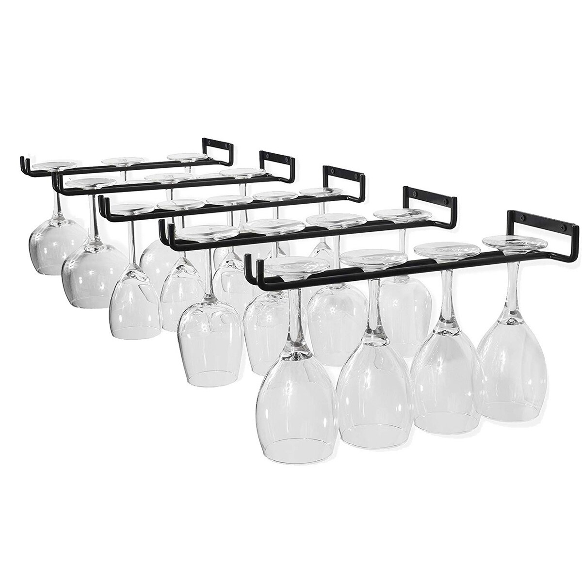 1 stk rustfritt stål vinstativ glassholder hengende bar henger hylle opp ned koppholder enkelt rad sterk glassholder i jern