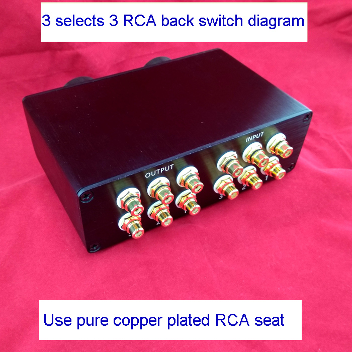 Versterker Luidspreker Schakelaar Stereo 4 Channel / 4 Selecteren 1 / 3 Selecteert 3 Bidirectionele/Vergulde Zuiver Aluminium geborsteld Case H139