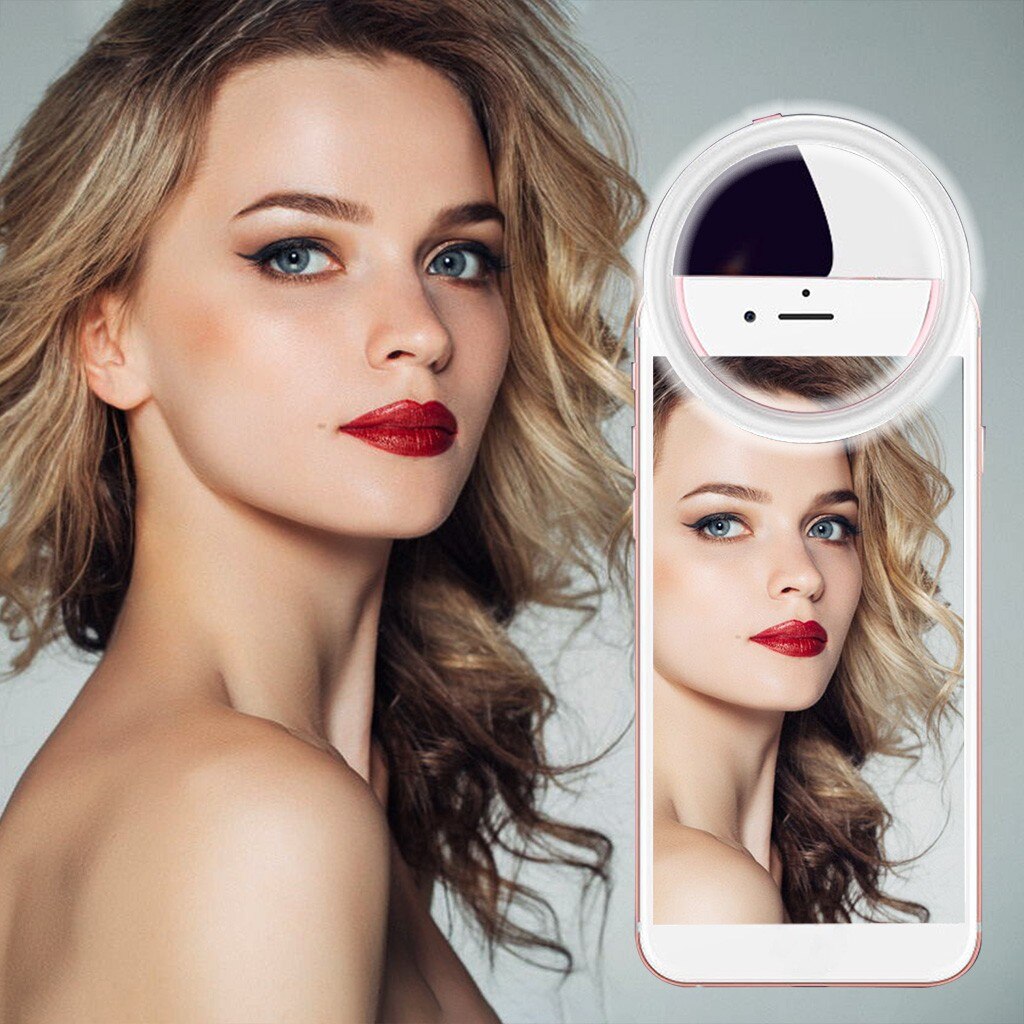 Portable Selfie Ring Light LED Ring Light Ring Stereo Fill Light 3-Level Brightness Light Phone Camera Support USB Charging