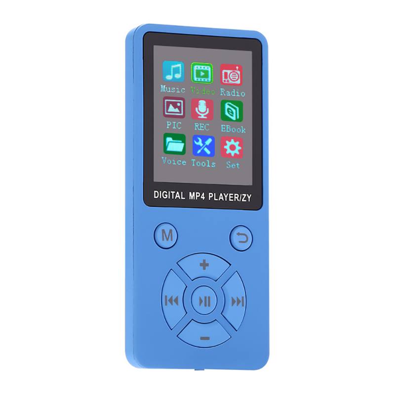 Mini Shiny USB Clip Lcd-scherm MP4 Media Player Ondersteuning 32G TF Card Ultra dunne Lossless Geluid 1.8'' mp4 Speler met FM E-book: Blauw