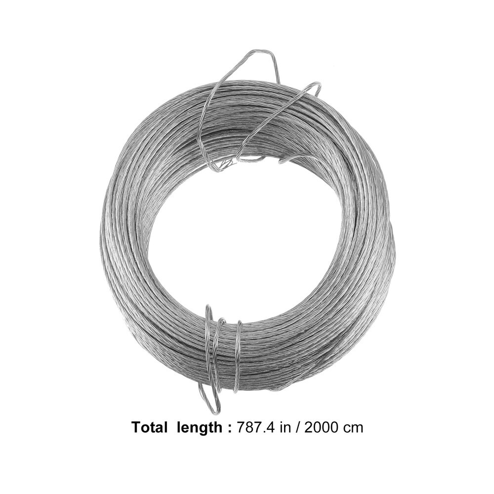 1Set Wire Rope and Photo Frame Hanging Hooks Kit Picture Hangers Picture Hanging Wire Set(20m Wire Rope +20 Sets of Rings)