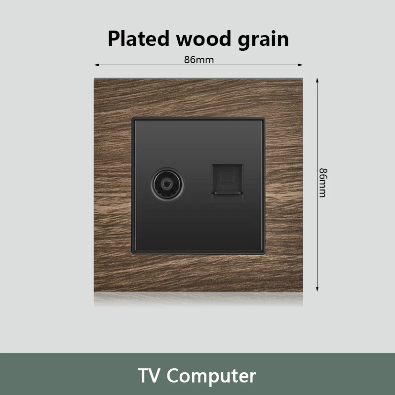 Interrupteur d'éclairage mural rétro grain de bois, prise de courant murale rapide de Type C 18W 220V, prise électrique européenne EU FR avec chargeur USB