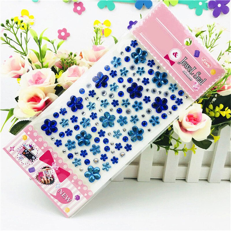Strass bande Scrapbooking autocollant auto-adhésif paillettes fleur cristal gemmes bijou diamant autocollant couleur envoyé au hasard