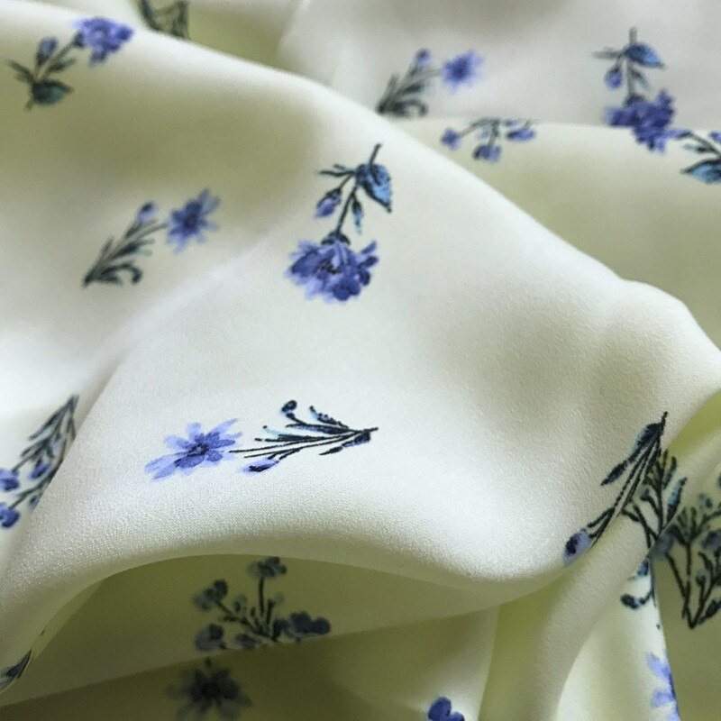 Un metro de densificed velvet Chiffon tissu pequeña tela con estampado floral dress clothing material