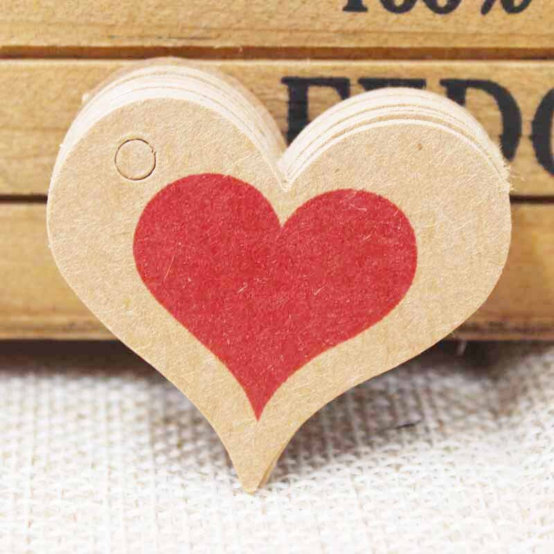 1.18 cala biały/papier do druku kraft tagi zdjęcie 100 sztuk hand made tag z papier przepełniony miłością Tag dla DIY pudełko handmade dobrodziejstw: kraftheartH