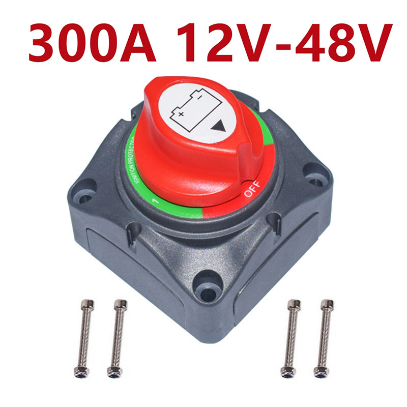 Auto Battery Disconnect Switch 12V 24V 48V Marine 300A Car Dual Battery Switch 3 Position Battery Selector Switch for Car Boat
