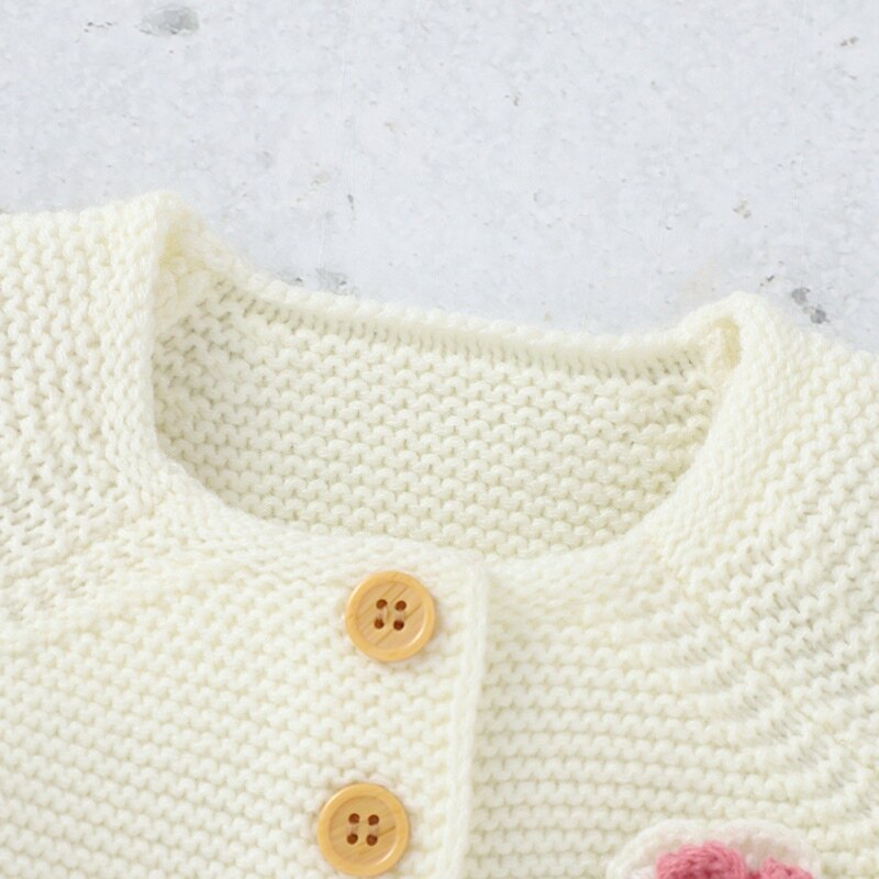 Suéter de niña bebé niño Otoño Invierno de flores suéter Cardigan chaqueta prendas de vestir niñas Cardigan