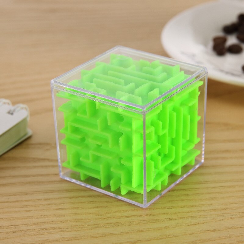 Tobefu 3d mini hastighed magisk terning labyrint puslespil cubos magicos læring legetøj labyrint rullende bold legetøj til børn voksne: Grøn
