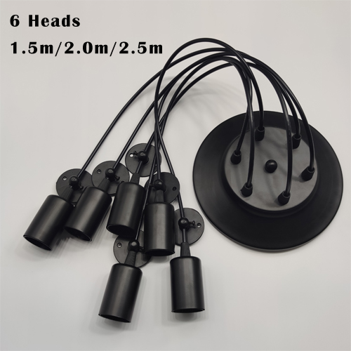 Lampada a sospensione retrò fai da te lampada multipla base E27 cavo nero 0.75mm lampade a sospensione industriali bar sbarra ragno lampade a sospensione: XL / marrone