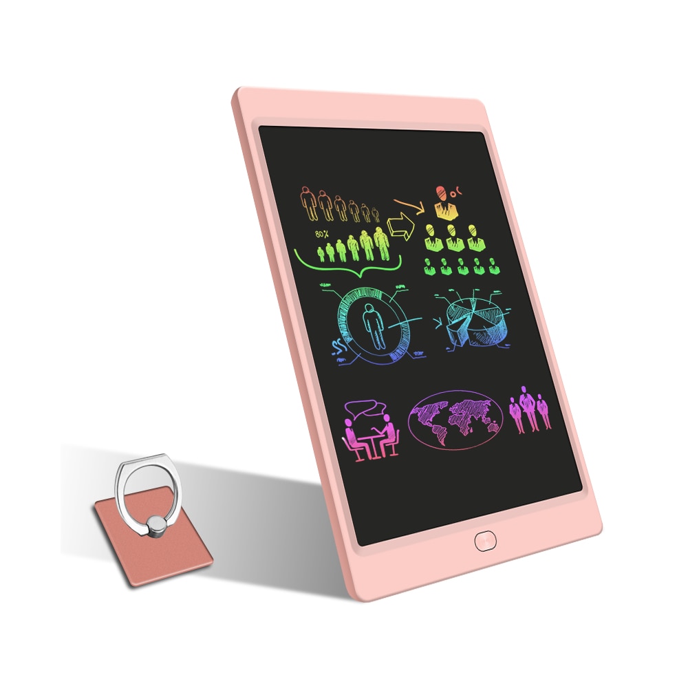 LCD Writing Tablet, 12 inch Colorful Screen, Electronic Business Drawing Doodle Board,Drawing Pad &amp; Memo Board with Holder Pink