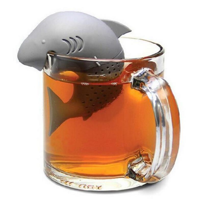 Shark Thee-ei Siliconen Theepot Gereedschap Theezeefje Leaf Zeef Siliconen Kruidenthee Losse Thee Filter Theewaar Keuken Accessoire