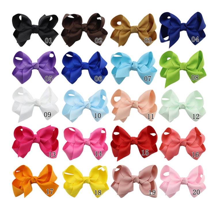 Små hårrosetter med hårspännen för flickor barn mini boutique slät knut band rosett hårnål hår accessoarer band rosett