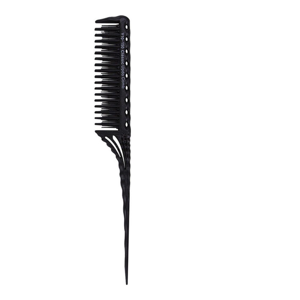 Highlighting Hair Comb ABS Weaving Highlighting Foiling Hair Comb for Salon Dyeing Tail Combs Brush Separate Parting For Hair: blavk
