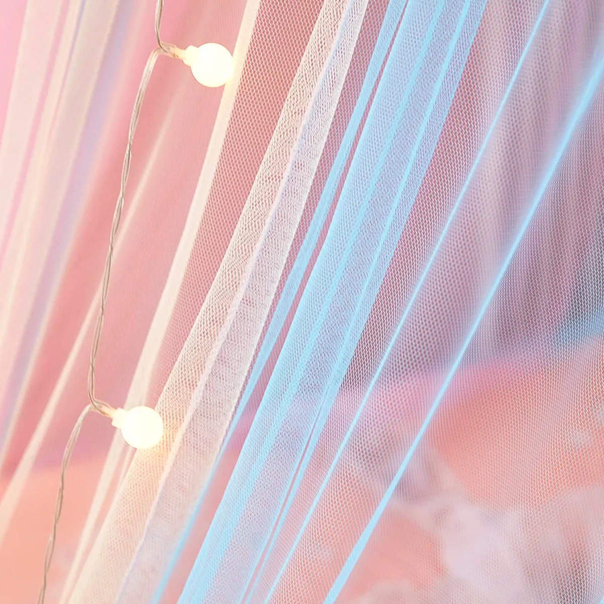 Rainbow Bed Canopy Polyester Mosquito Net Princess Bed Curtains from Ceiling Bedroom Decor for Girls