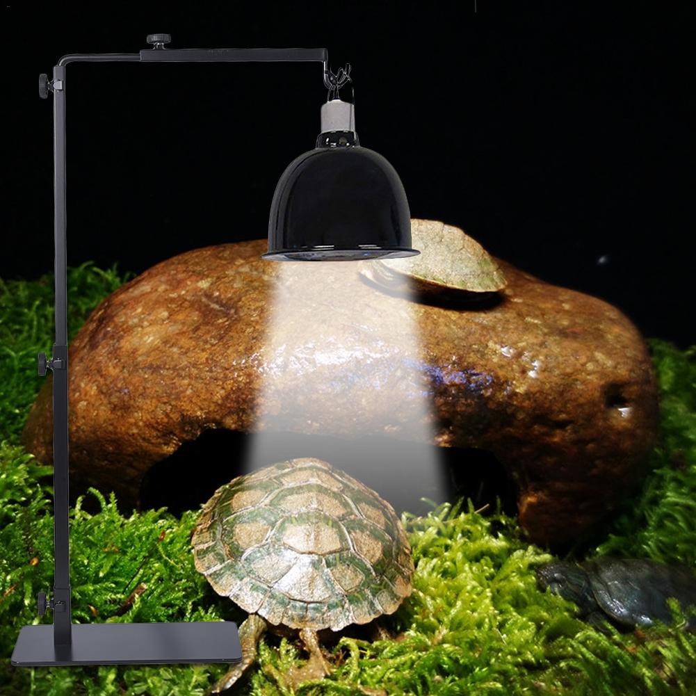Justerbar teleskopisk reptil lampestand varmelampeholder metal standerlampe beslag til firbenskildpadde lille krybdyr