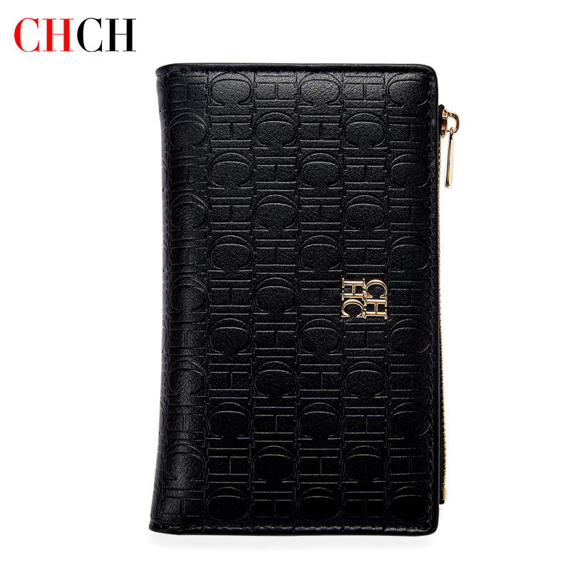 Vintage Style Women's Wallet Classic Letter Print Women's Portable Long Wallet Simple Exquisite Workmanship: black