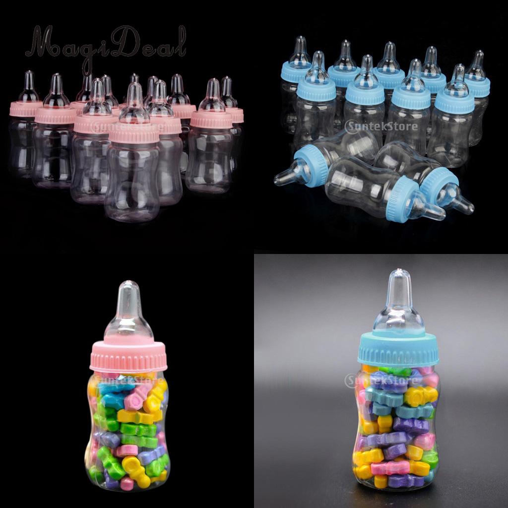 Magideal 24 stk/mye melkflasker godteri flasker dåp dåp baby dusj fest favoriserer rosa/blå
