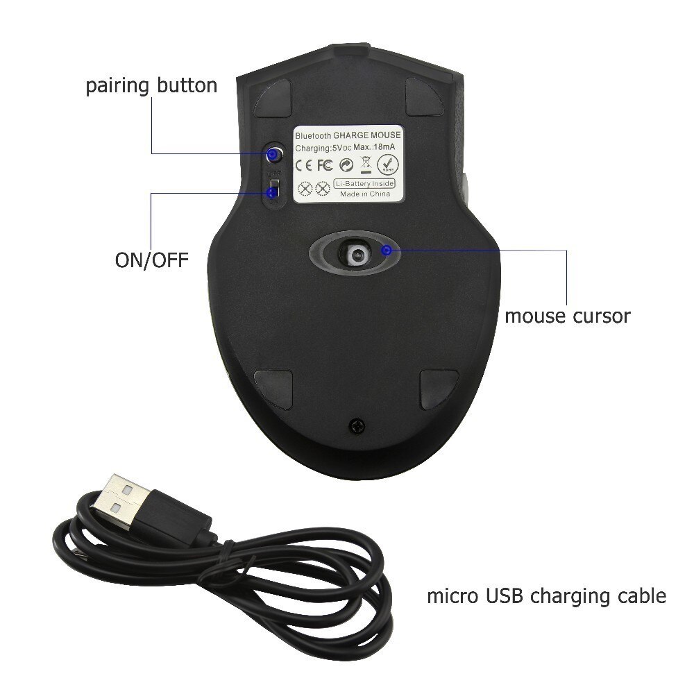 CHUYI Bluetooh Draadloze Muis Oplaadbare 1000 DPI Stille Computer Muizen USB Opladen Ergonomie Gaming Mause Voor Laptop Desktop