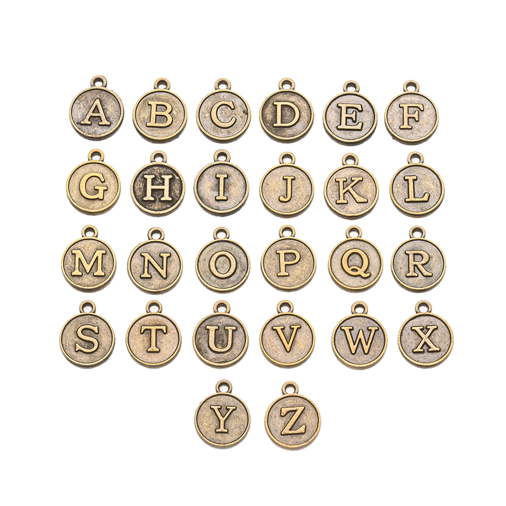 Juego de colgantes con letras del alfabeto de A-Z para mujer, pulsera y pendientes hechos a mano, accesorios para hacer joyas, suministros, 12mm, 1 Juego: Blanco