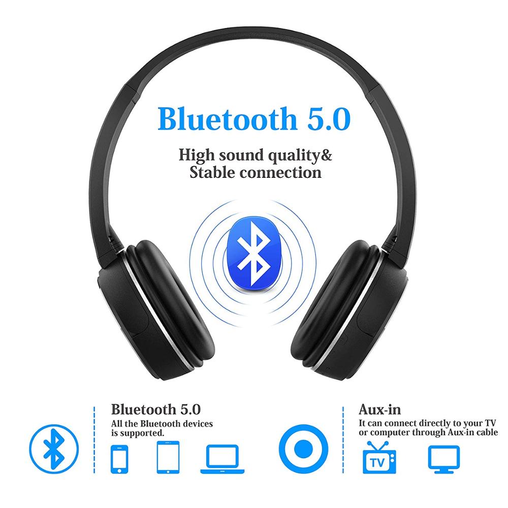 Fanshu Bluetooth Kopfhörer Sport Stereo Hände Frei Kopfhörer Über Ohr Drahtlose Musik Headset Unterstützung TF Karte FM Radio Mit Mic