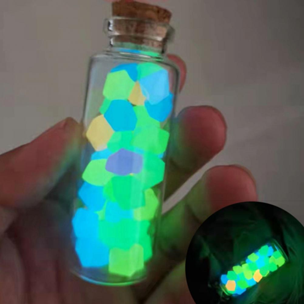 500Pcs Luminous Pebble Glowing Artificial Stone Glow in Dark Rhombus Luminous Rock	Fish Tank Decoration декор для аквариума