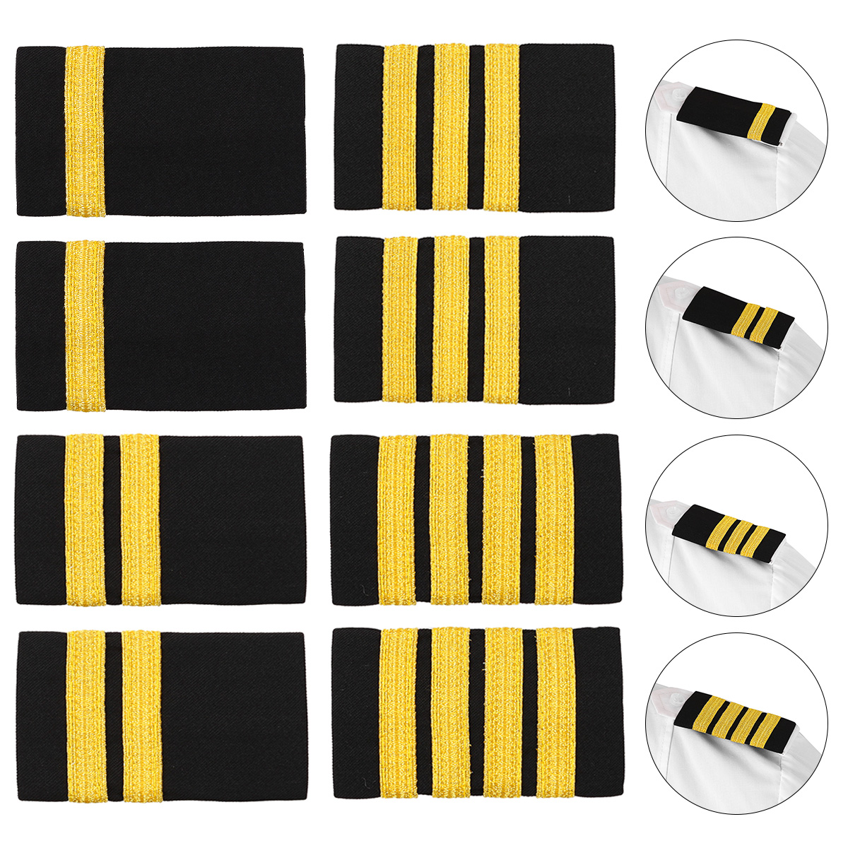 1 Paar Epauletten Traditionele Professionele Piloot Shirt Uniform Epauletten Met Gouden Streep Schouder Badges Diy Ambachtelijke Kleding Decor