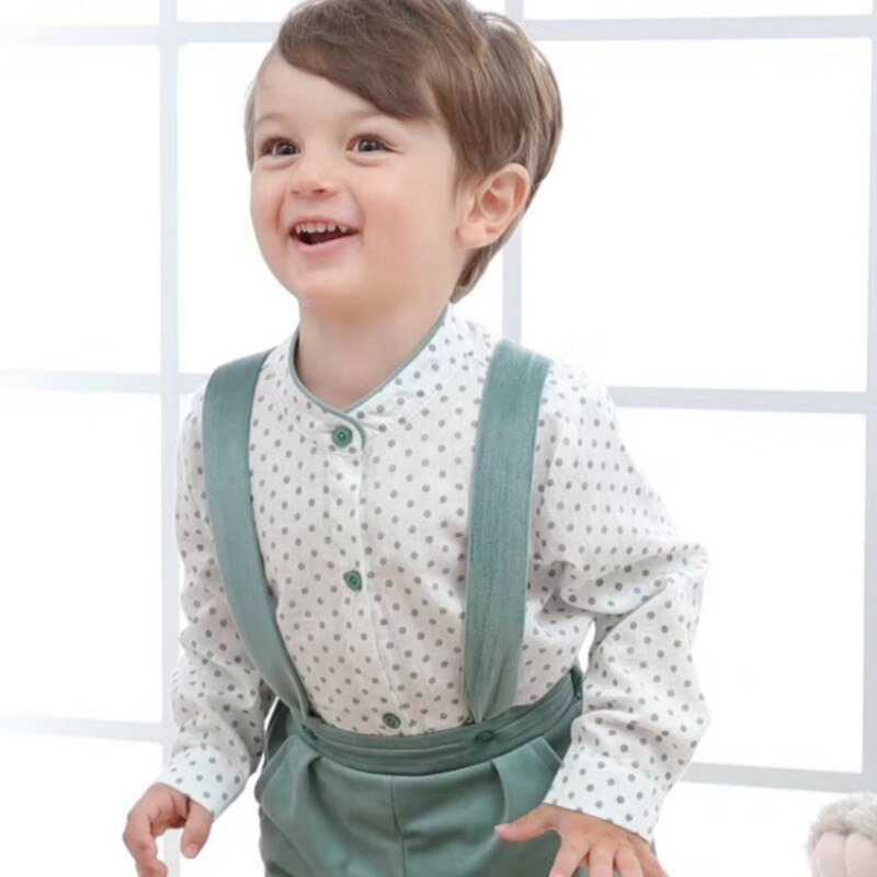 Børn boutqiue tøj sæt pige langærmet fløjl spansk tøj hatte dreng hvid skjorte strop bukser børn baby fødselsdag outfit