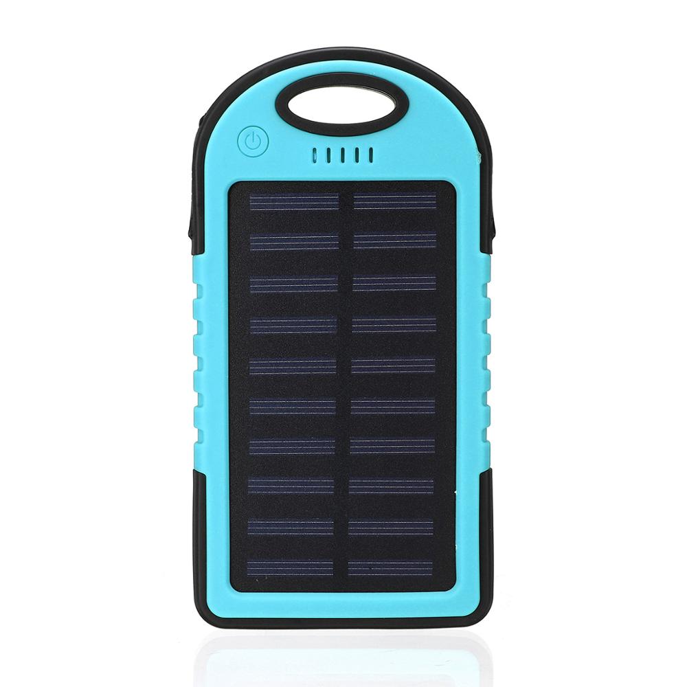 LED Solar Panel Portable Waterproof Bank 12000mAh Dual USB Solar Battery bank Portable Cell Phone Charger