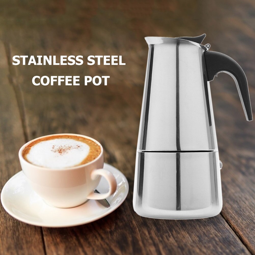Stainless Steel Moka Pot European Coffee Pot Induction Cooker Open Flame Universal Coffee Pot Kitchen Tool Accessories