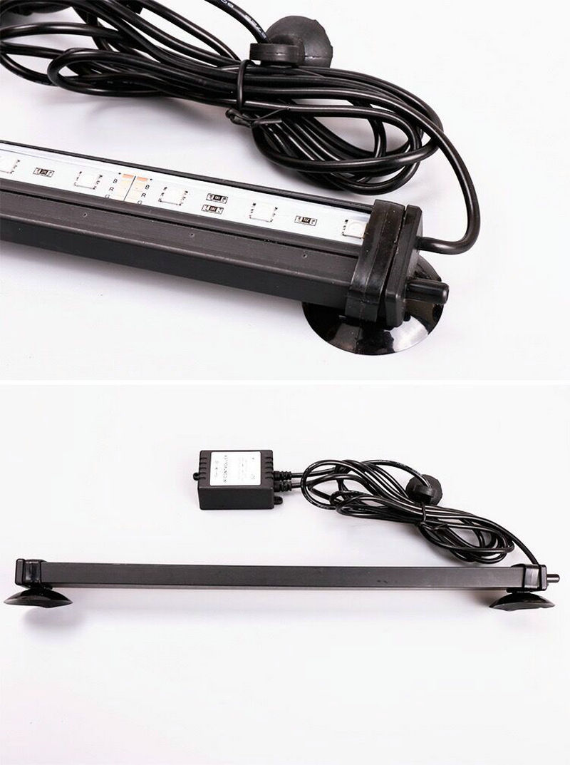 Remote Control Aquarium Fish Tank Underwater Waterproof Air Bubble Airstone Led Light bar lamp Multicolor Colorchanging Fountain