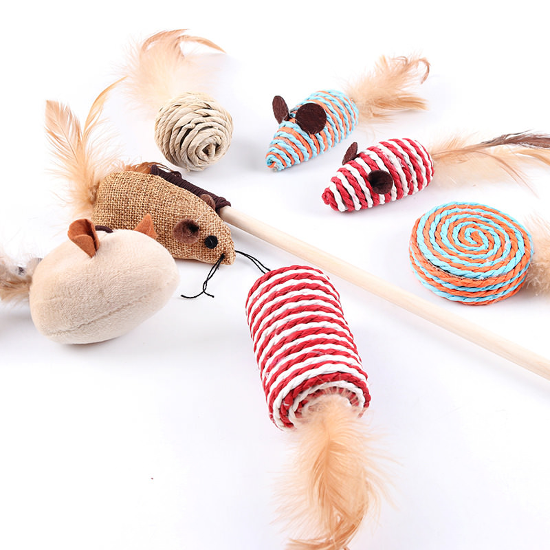 Grappige Kat Stok Kat Speelgoed Milieu Muis Wand Set 7 Pcs Set Veiligheid & Interactieve Spelen Speelgoed Voor Katten