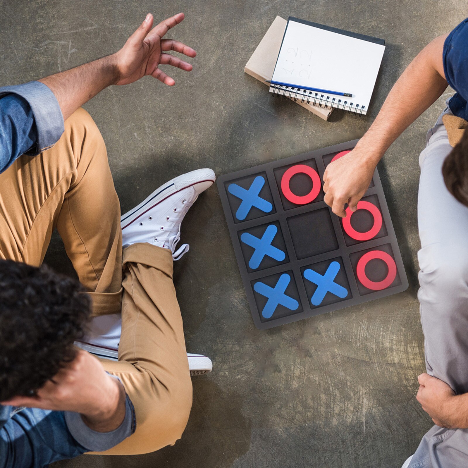 Tic Noughts Noughts Kruisen Board Games Houten Rood Blauw Drie Mannen Schaken Tegenovergestelde Speelgoed Kinderen Fidgeting Brinquedos