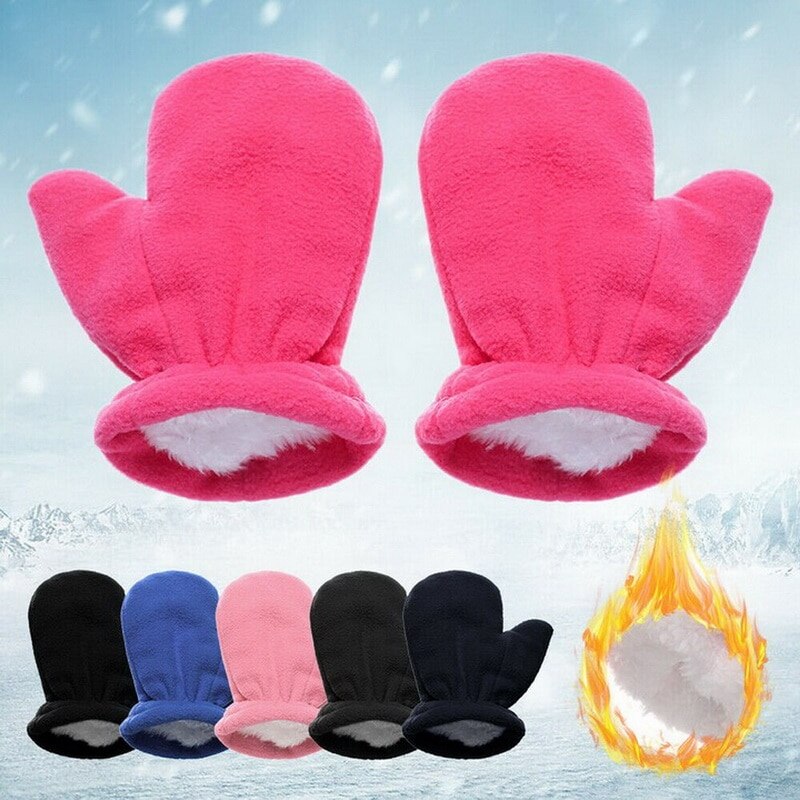 Baby Thick Gloves Kids Winter Fleece Gloves Newborn Mittens Velvet Thick Children's Keep Finger Warm Thick Warm