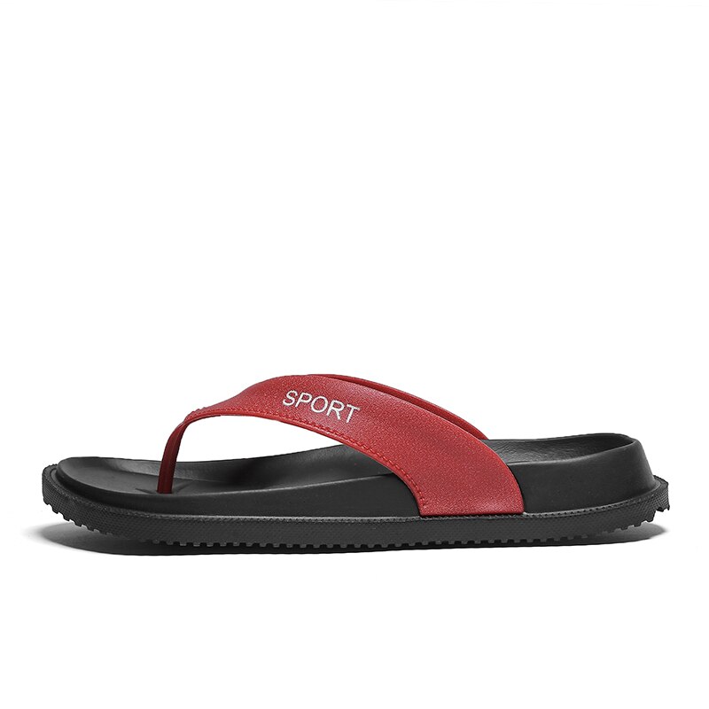 Celai herr flip flops herr tofflor herr tångsko sommar strand casual sandaler zapatillas hombre papcie a -068: Svart röd / 9.5