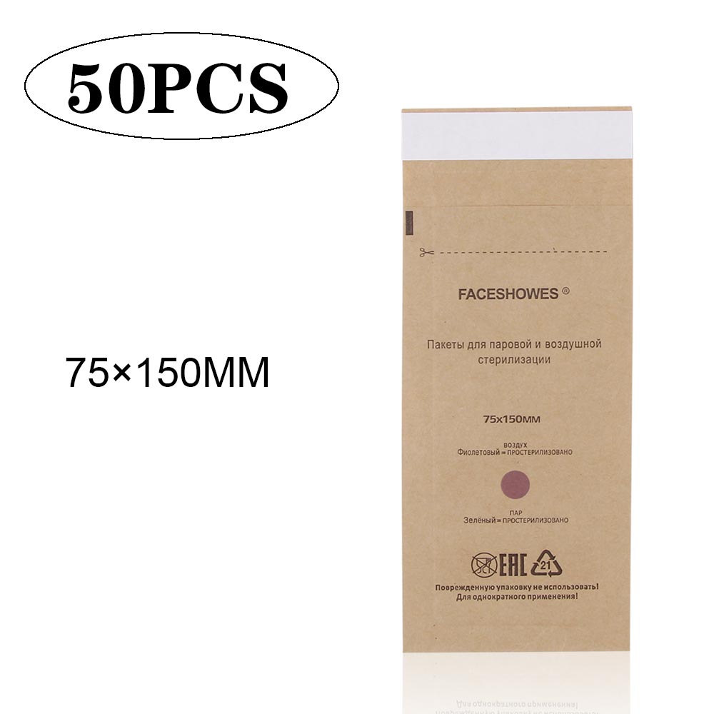 50 kpl manikyyri sterilointi kynsien desinfiointiaine kertakäyttöinen pussi kynnet puristuslaitteet pussin desinfiointi kosmeettisen koneen lisävaruste: 50 kpl 75 x 150mm
