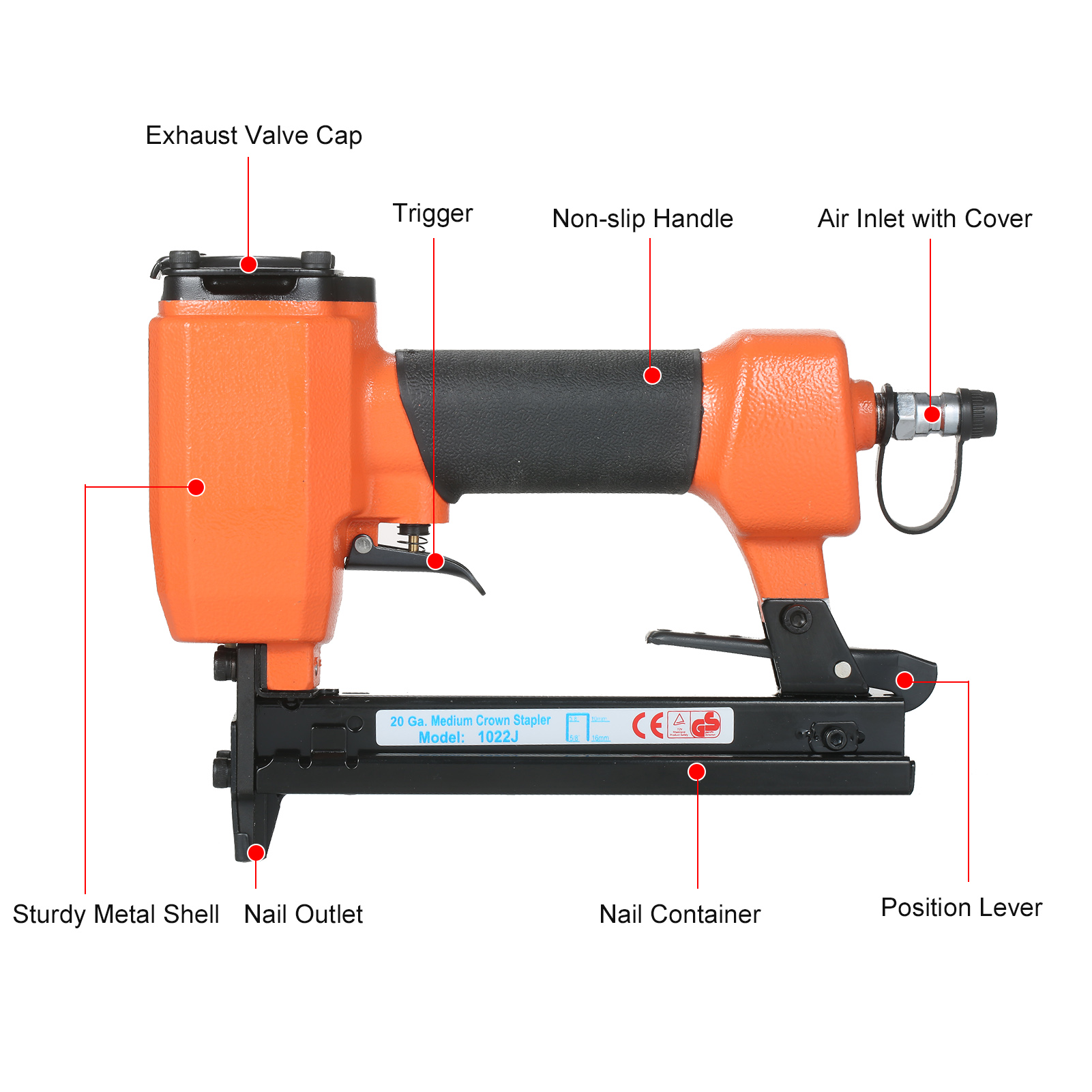 23 Gauge Micro Pin Nailer 1/2 Inch to 1 Inch Air Nailer Pneumatic Finishing Stapler Air Power Nil Gun for Woodworking Furniture