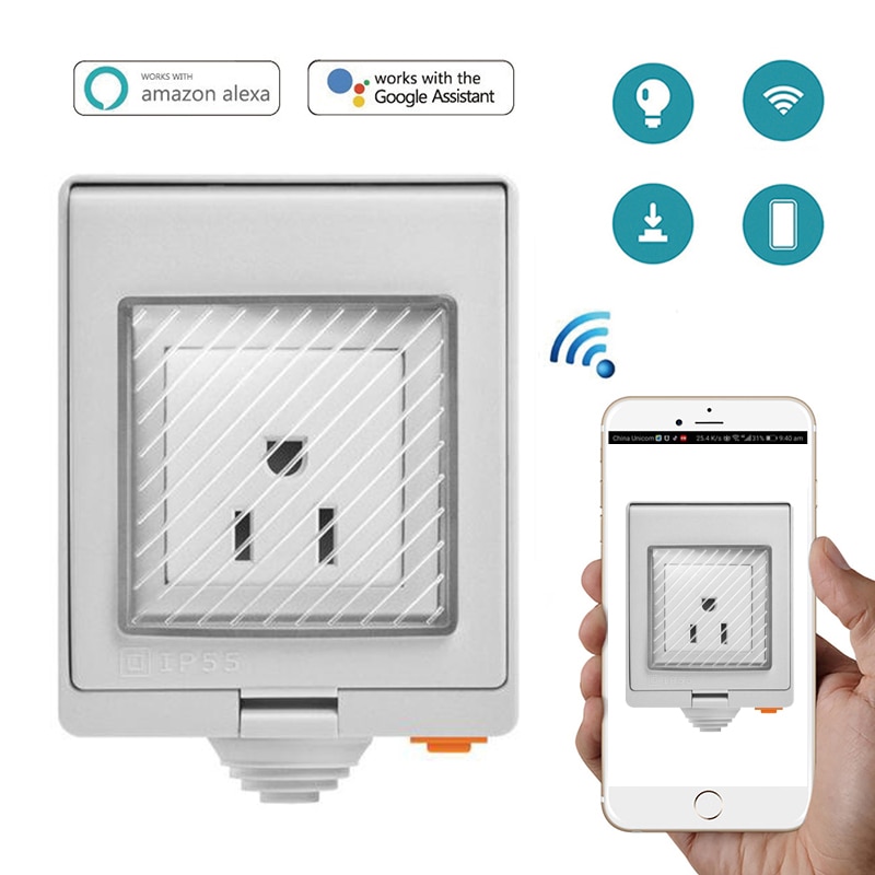 SONOFF S55 Wi-Fi Smart IP55 prise de étanche pour Android IOS pour Google Wifi commutateur maison interrupteur mural automatisation intelligente